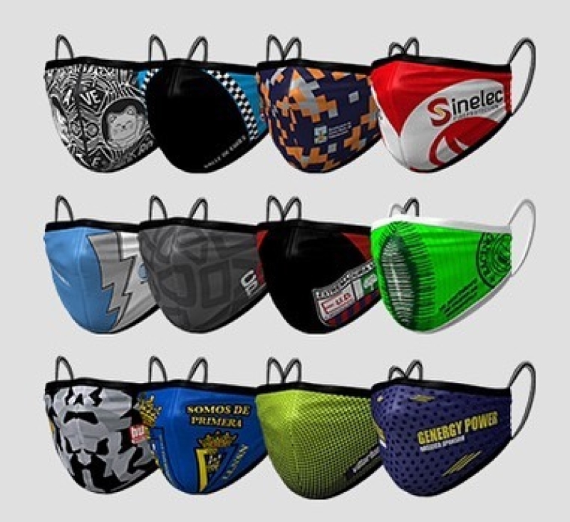 Mascarillas de Neopreno, totalmente personalizadas, para Clubs, colegios, empres 