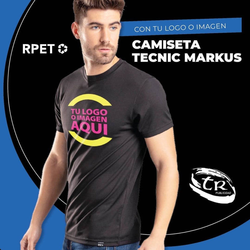 Camiseta Tecnic MARKUS. Personalizada con tu logo o imagen. Gran varie 