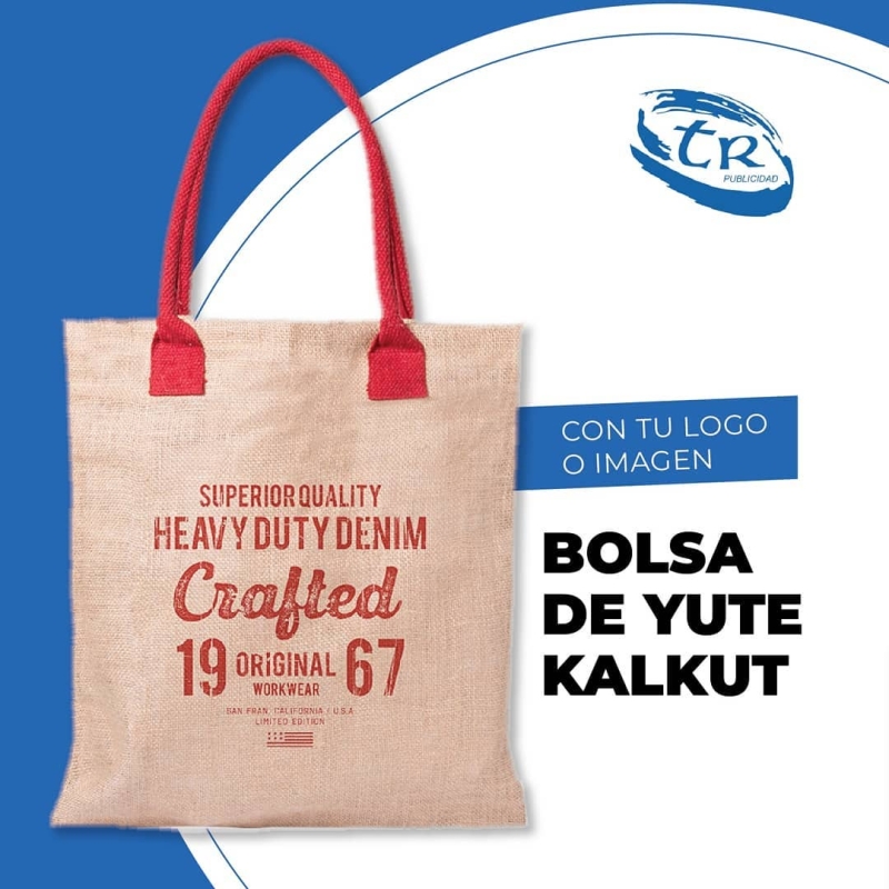 Bolsas de yute con tu Logo o imagenRef: 5808Bolsa de yute con asas de algod&o 